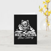 山が呼んでいる スノーボード 面白い 猫 男 カード (黄色い花)