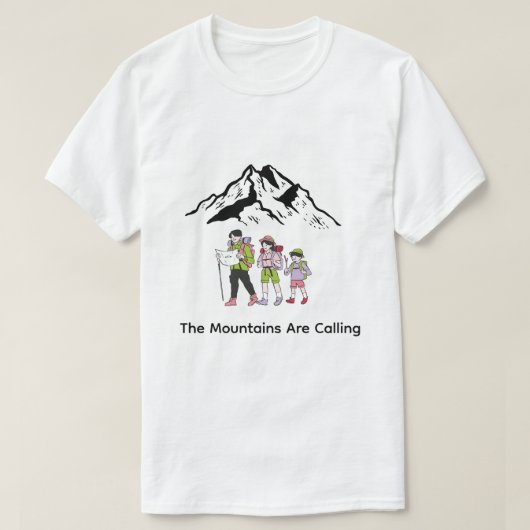 山が呼んでいる ハイキングTシャツ | マウンテン Tシャツ (デザイン正面)