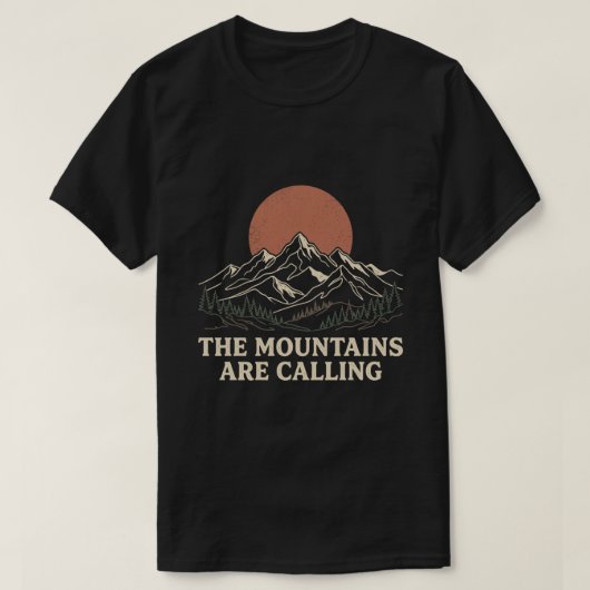 山が呼んでいる ファミリー・ハイキング Tシャツ (デザイン正面)