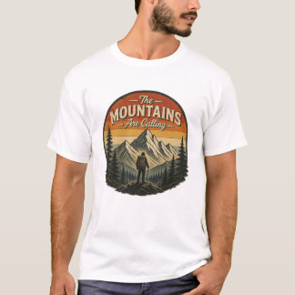 山が呼んでいる - ヴィンテージハイキング Tシャツ