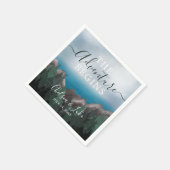 山が海に出会う冒険結婚の始まり スタンダードカクテルナプキン (角)