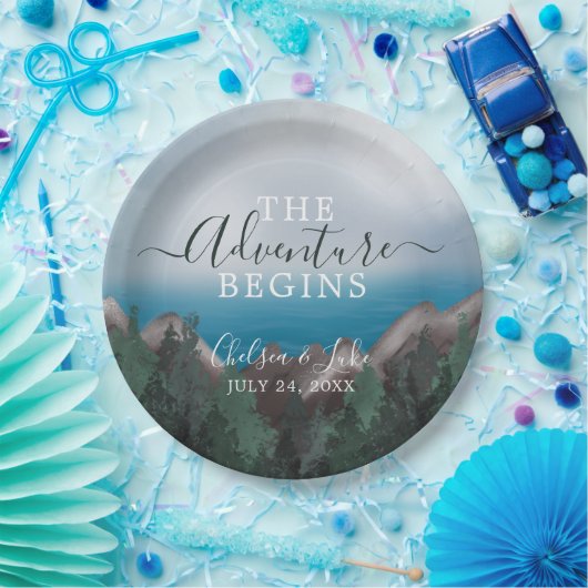 山が海に出会う冒険結婚の始まり ペーパープレート (パーティー)