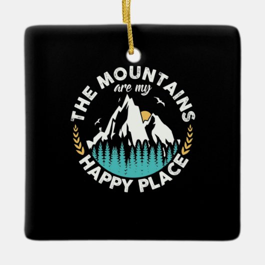 山が私の幸せな場所 セラミックオーナメント (正面)