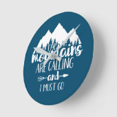 山が鳴っているから行かなけりゃならぬ ラウンド壁時計 (傾斜)