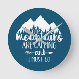 山が鳴っているから行かなけりゃならぬ ラウンド壁時計