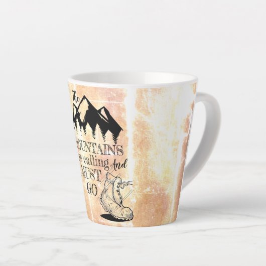 山が鳴って行かなければならぬ カフェラテマグ (右アングル)