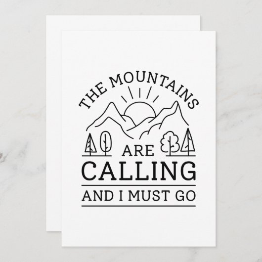 山が鳴って行かなければならぬ サンキューカード (正面/裏面)