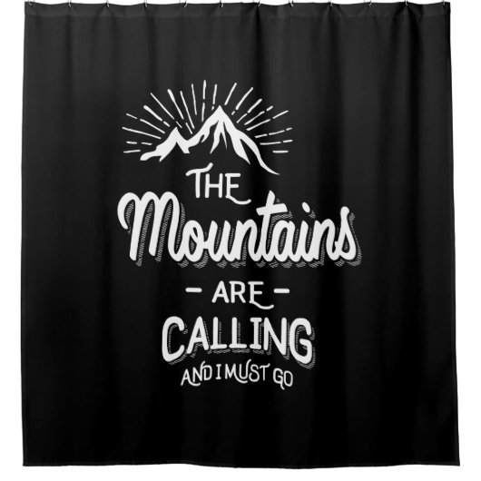 山が鳴って行かなければならぬ シャワーカーテン (正面)