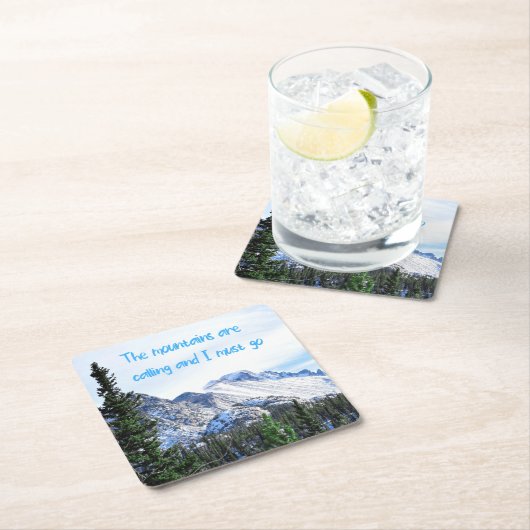 山が鳴って行かなければならぬ スクエアペーパーコースター (インサイチュ)