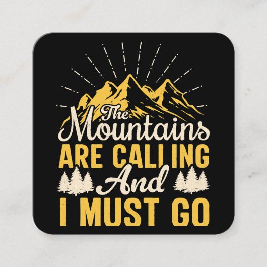 山が鳴って行かなければならぬ スクエア名刺 (正面)