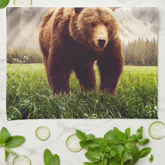 山くま キッチンタオル (折り畳み)