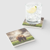 山くま ストーンコースター (横)