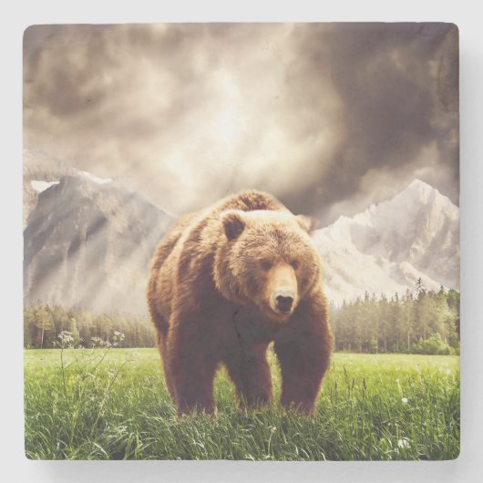 山くま ストーンコースター (正面)