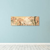 山さくらんぼの木の裏の富士、花：北斎 キャンバスプリント (インサイチュ (ウッドフロア))