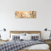 山さくらんぼの木の裏の富士、花：北斎 キャンバスプリント (インサイチュ (寝室))