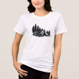 山でのキャンプアドベンチャー自然 トライブレンドTシャツ