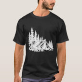 山でのキャンプアドベンチャー自然 Tシャツ (正面)