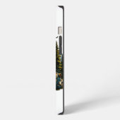 山でのキャンプアドベンチャー 夕日 自然 iPhoneケース (左側面)