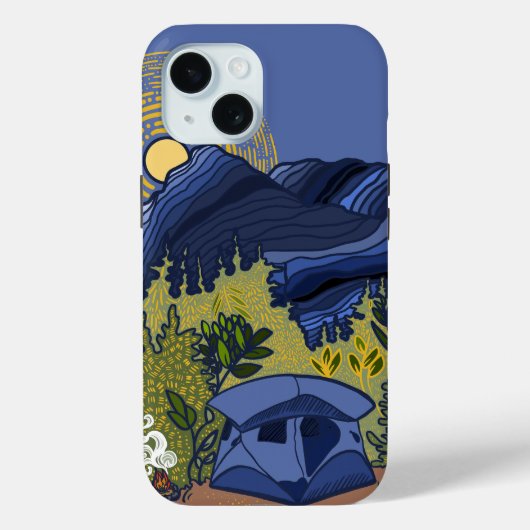 山でのキャンプ Case-Mate iPhoneケース iPhone 15ケース (裏面)