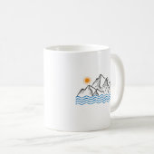 山でのハイキングとキャンプのグラフィック コーヒーマグカップ (正面右)