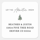 山での冒険が始まる 返信先住所 スクエアシール (正面)