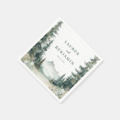 山での結婚式の招待状 スタンダードカクテルナプキン (角)