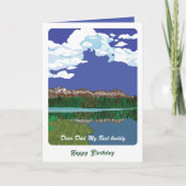 山での良い日/パーソナライズされた誕生日 カード (正面)