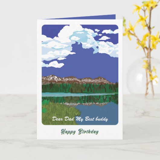 山での良い日/パーソナライズされた誕生日 カード (黄色い花)