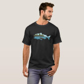 山での釣り グラフィックデザイン Tシャツ (正面フル)