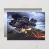 山で噴火する火山 ポストカード (正面/裏面)