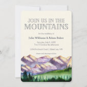 山で私たちと一緒に|素朴なウェディング 招待状 (正面)