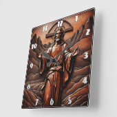 山で開いた腕を持つイエス スクエア壁時計 (傾斜)