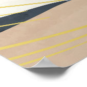 山とゴールデン・ラインの芸術背景。オリエンタル ポスター (角)