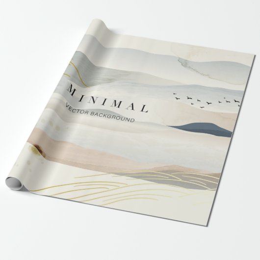 山とゴールデン・ラインの芸術背景。オリエンタル ラッピングペーパー (アンロールド)