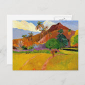 「山とタヒチ」 - Paul Gauguinはがき ポストカード (正面/裏面)