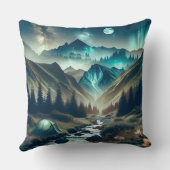 山とテントが美しいキャンピングシーン クッション (裏面)