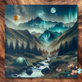 山とテントが美しいキャンピングシーン ジグソーパズル