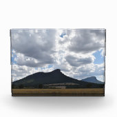 山とドラマチックな雲の下の突然 フォトブロック (正面)