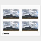 山とドラマチックな雲の下の突然 長方形シール (シート)