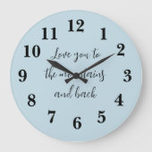 山とバックブルー名門私立校風の大時計 ラージ壁時計 (正面)