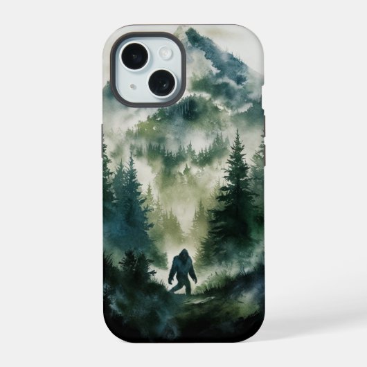 山とビッグフット iPhone 15ケース (裏面)