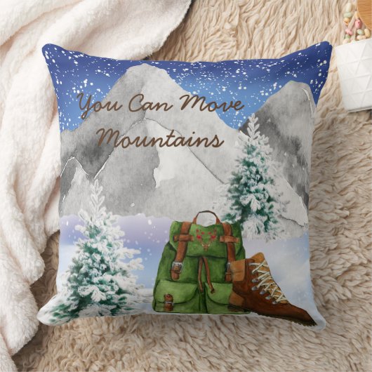 山とリュックサック付きハイカー枕 クッション (ブランケット)