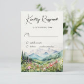 山とワイルドフラワーの水性塗料 出欠カード (スタンド正面)