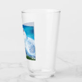 山と北の光を持つハスキー犬 タンブラーグラス (左)