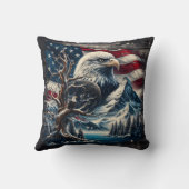 山と国旗に突き刺さったハゲのワシ クッション (裏面)