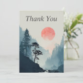 山と夕日のサンキューカード 招待状 (スタンド正面)