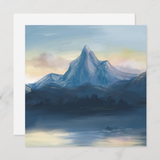 山と夕日 (正面/裏面)