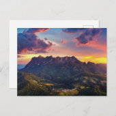 山と夕日 ポストカード (正面/裏面)