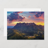 山と夕日 ポストカード (正面/裏面)