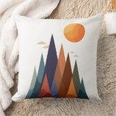 山と太陽の風景 クッション (ブランケット)